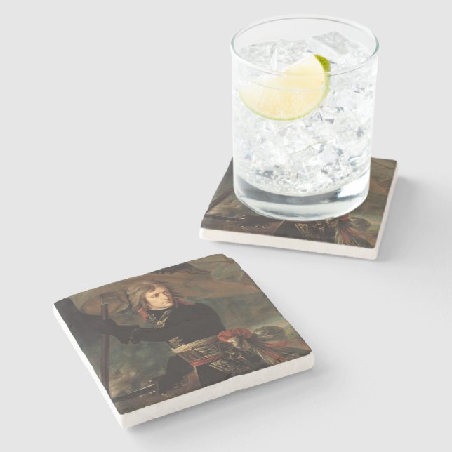 Napoleon Bonaparte's Rally at the Battle of Arcole Stone Coaster (Side)