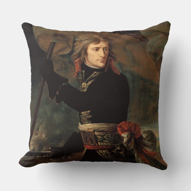 Napoleon Bonaparte's Rally at the Battle of Arcole Throw Pillow (Front)