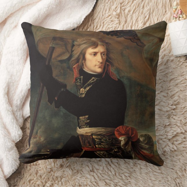 Napoleon Bonaparte's Rally at the Battle of Arcole Throw Pillow (Blanket)