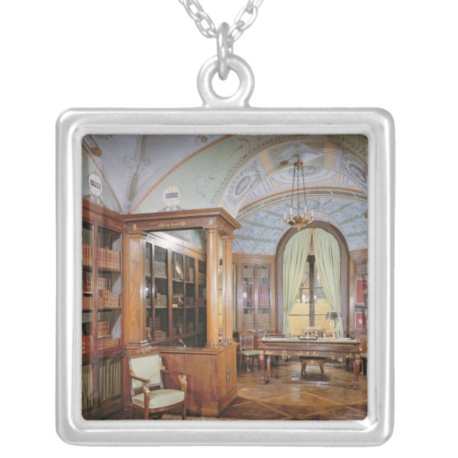 Napoleon Bonaparte's study, c.1800 Silver Plated Necklace (Front)