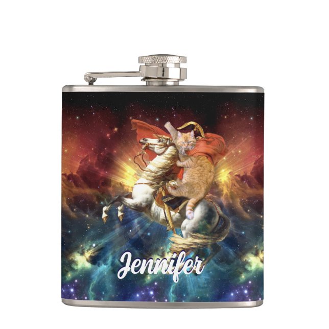 Napoleon Cat in Space                              Flask (Front)