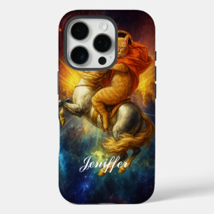 Napoleon Cat Riding Horse Through Galaxy iPhone 16 Pro Case