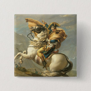Napoleon  Crossing the Alps at the St Bernard Pinback Button