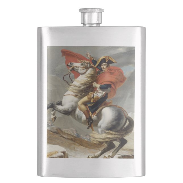 Napoleon Crossing the Alps by Jacques Louis David Flask (Front)
