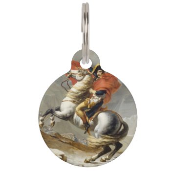 Napoleon Crossing The Alps By Jacques Louis David Pet Name Tag by Art_Museum at Zazzle