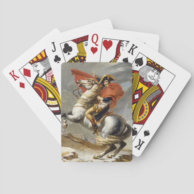 Napoleon Crossing the Alps by Jacques Louis David Poker Cards (Back)