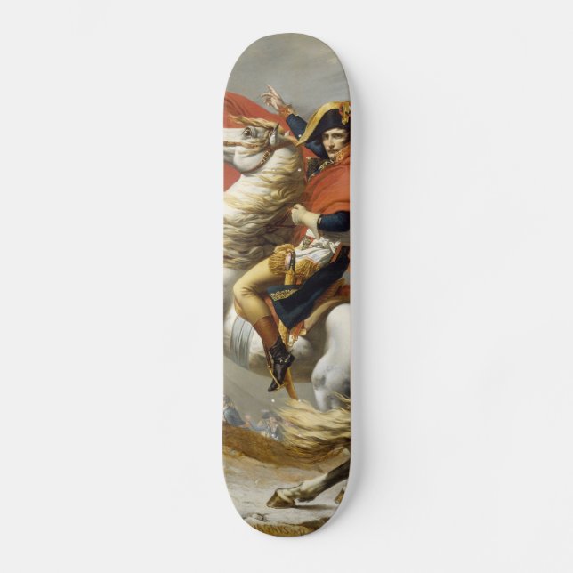Napoleon Crossing the Alps by Jacques Louis David Skateboard Deck (Front)