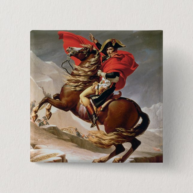 Napoleon Crossing the Alps, c.1800 (oil on canvas) Button (Front)