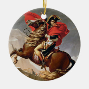 Napoleon Crossing the Alps, c.1800 (oil on canvas) Ceramic Ornament