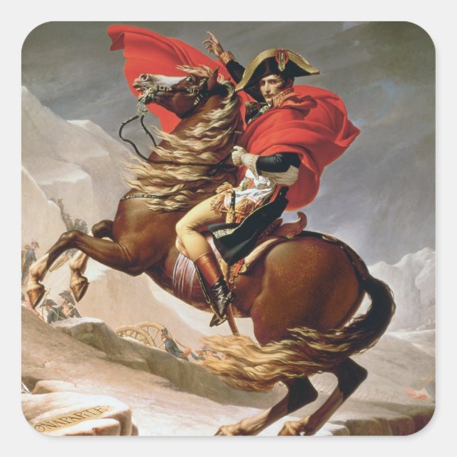 Napoleon Crossing the Alps, c.1800 (oil on canvas) Square Sticker (Front)