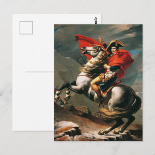 Napoleon Crossing the Alps Classical Oil Painting Postcard