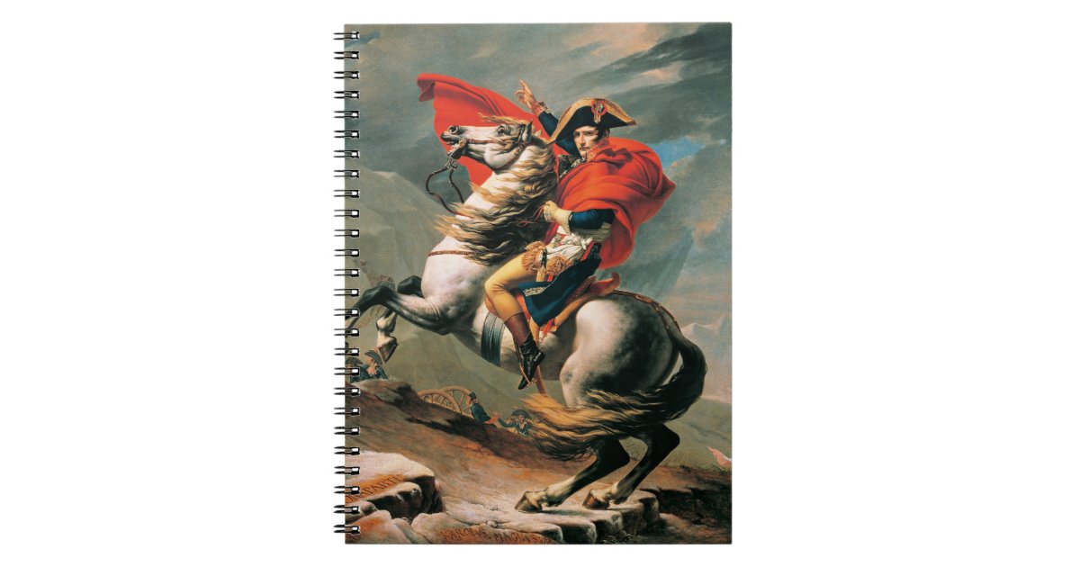 Napoleon Crossing the Alps, famous painting, Notebook | Zazzle