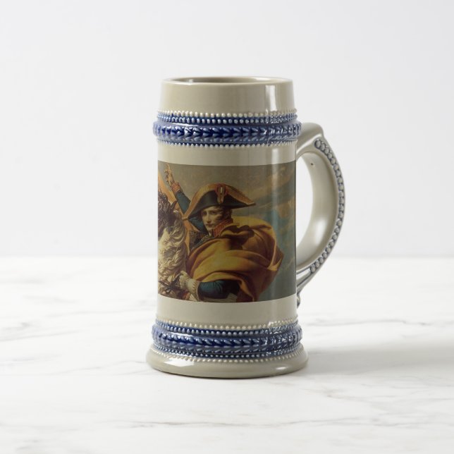 Napoleon Crossing the Alps-Jacques-Louis David Beer Stein (Front Right)