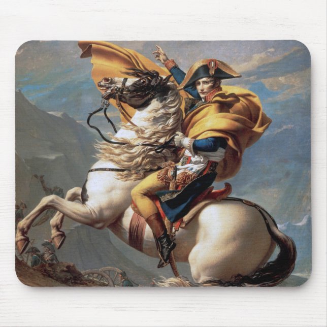 Napoleon Crossing the Alps, Jacques-Louis David Mouse Pad (Front)