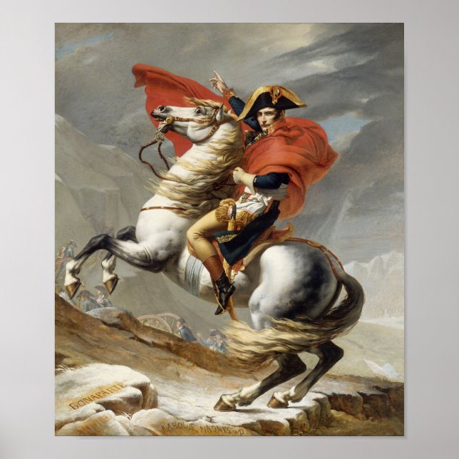 Napoleon Crossing the Alps -- Jacques-Louis David Poster (Front)