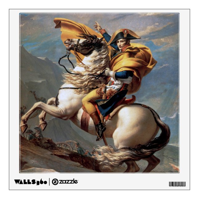 Napoleon Crossing the Alps, Jacques-Louis David Wall Decal (Front)