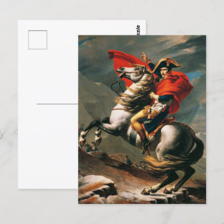 Napoleon Crossing the Alps Neoclassical Painting Postcard