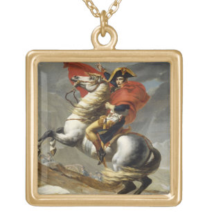 Napoleon Crossing the Grand Saint-Bernard Pass Gold Plated Necklace