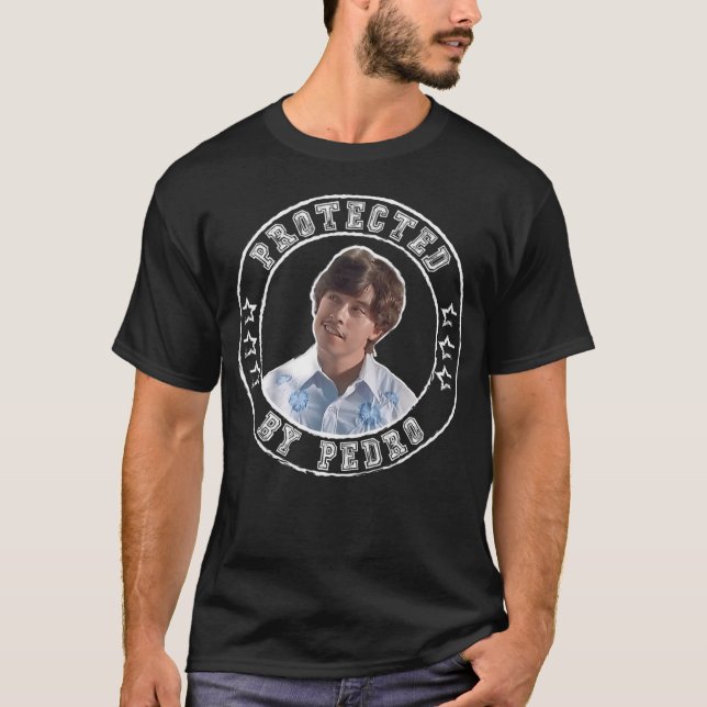 Napoleon Dynamite Protected By Pedro Circle Tarik T-Shirt (Front)