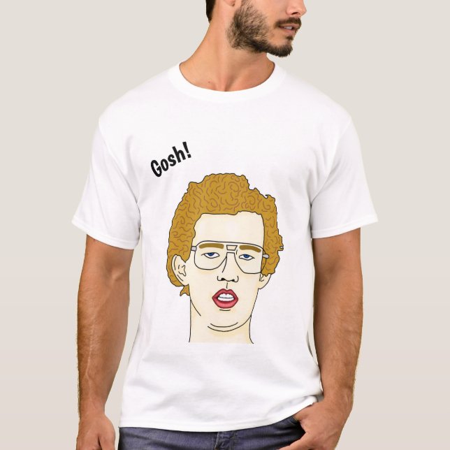 Napoleon dynamite tee, cartoon head,  quote film T-Shirt (Front)