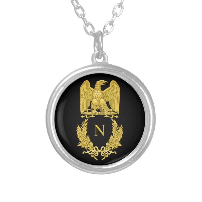 Napoleon Emblem Silver Plated Necklace (Front)