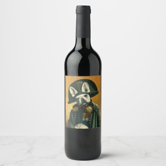Napoleon French Bulldog Wine Label (Front)