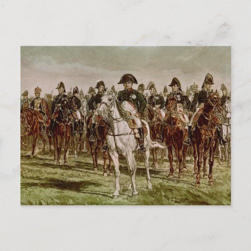 Napoleon I  and his Staff c1860 Postcard