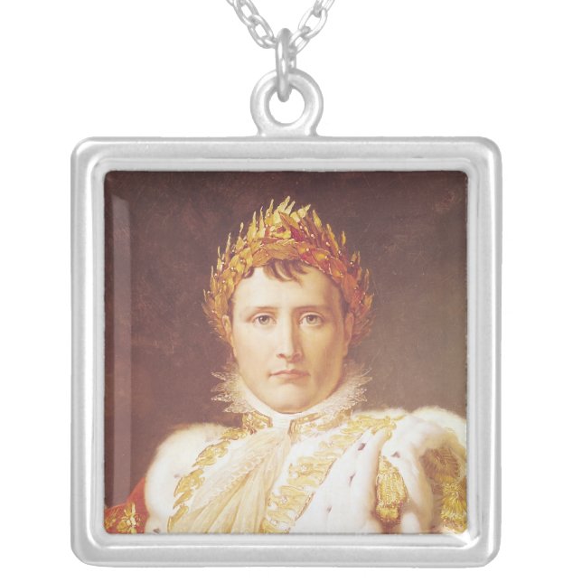 Napoleon I  in Coronation Robes, c.1804 Silver Plated Necklace (Front)