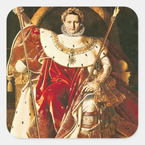 Napoleon I  on the Imperial Throne 1806 Square Sticker