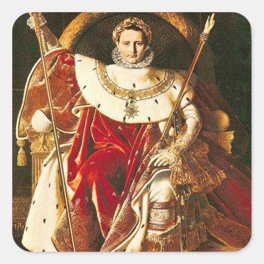 Napoleon I on the Imperial Throne, 1806 Square Sticker