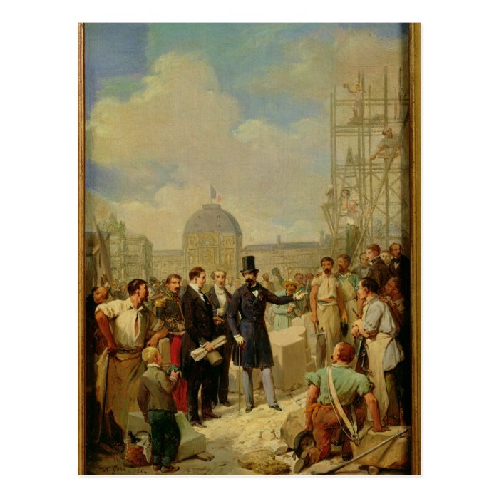 Napoleon III Visiting the Works at the Louvre Post Cards