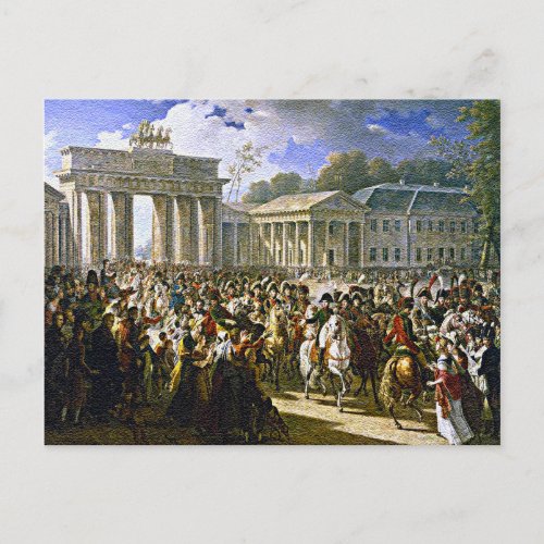 Napoleon in Berlin near the Brandenburg Gate Postcard