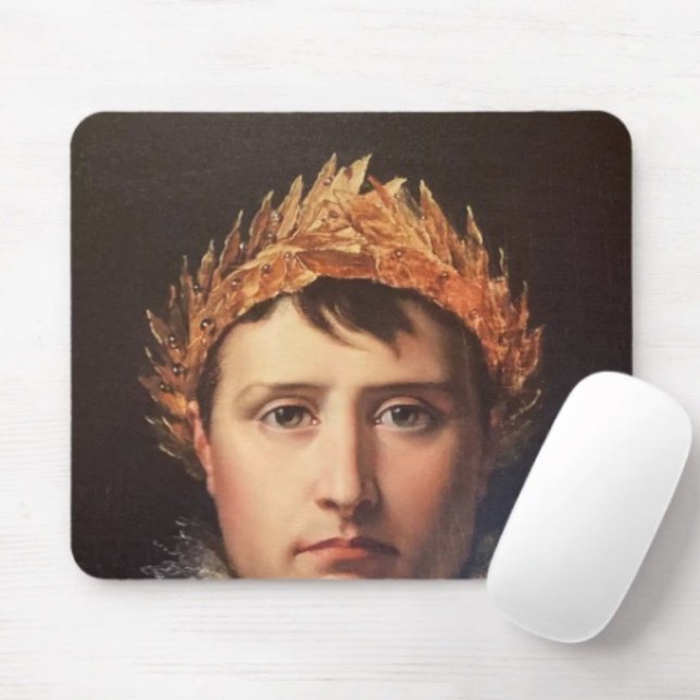 Napoleon Laurel-Wreath Crowned Hero  Mouse Pad (Napoleon’s Portrait  Design mouse pad durable dust and stain resistant.. Non-slip rubber.
)