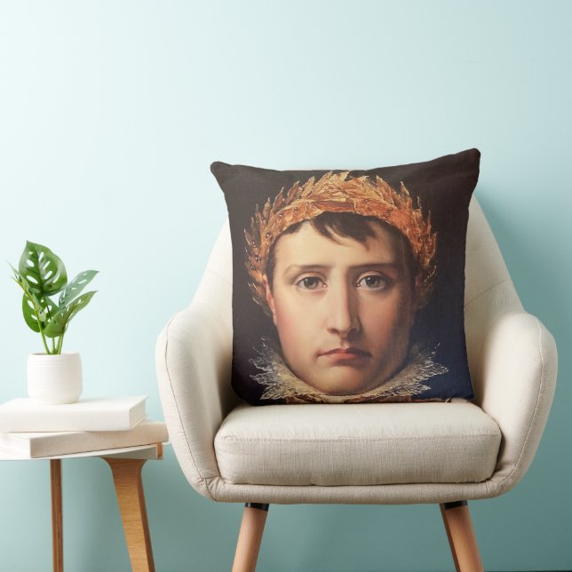 Napoleon Laurel-Wreath Crowned Hero  Throw Pillow (Chair)