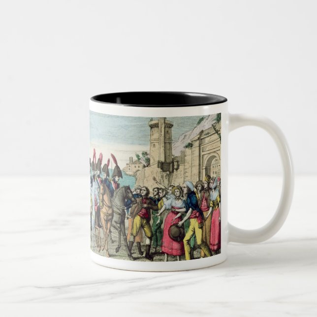 Napoleon  Leaving for Golf Juan, 1st March 1815 Two-Tone Coffee Mug (Right)