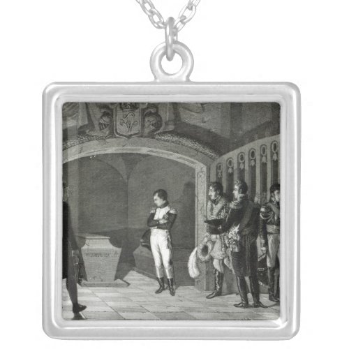 Napoleon Meditating before the Tomb Silver Plated Necklace