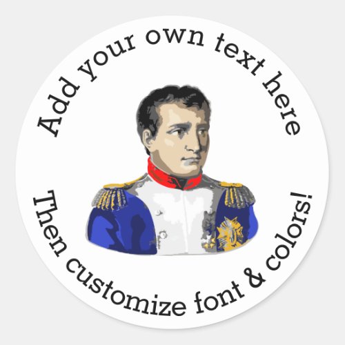 Napoleon Poster Style Drawing Classic Round Sticker