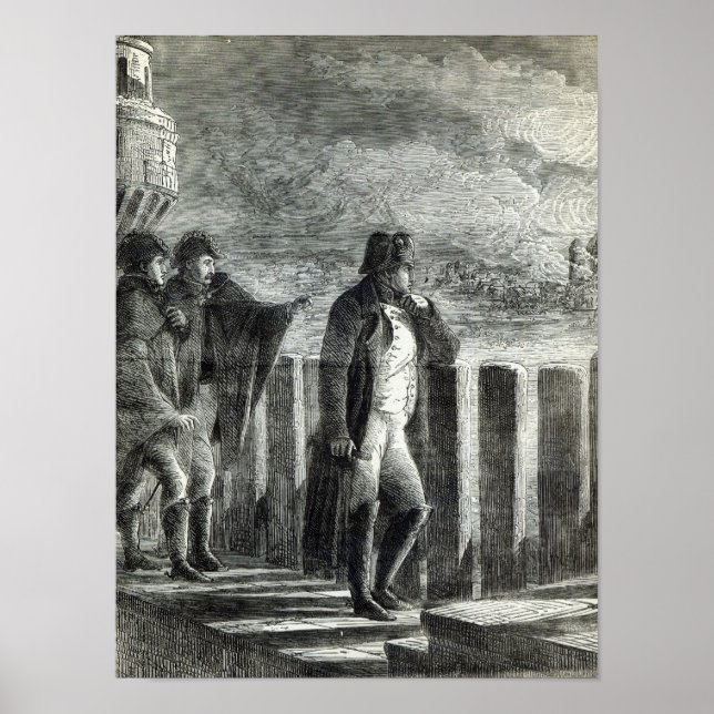 Napoleon watching the Fire of Moscow in 1812 Poster (Front)