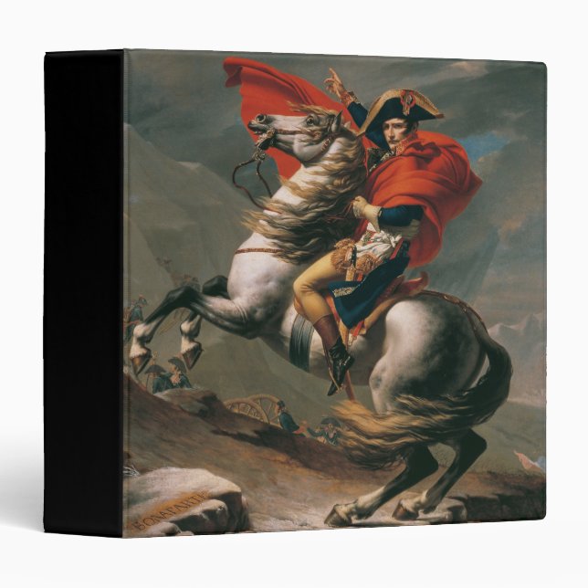 Napoleon with Horse, Battle of St. Bernard Pass 3 Ring Binder (Front/Spine)