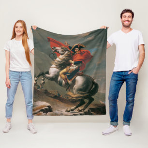Napoleon with Horse, Battle of St. Bernard Pass Fleece Blanket