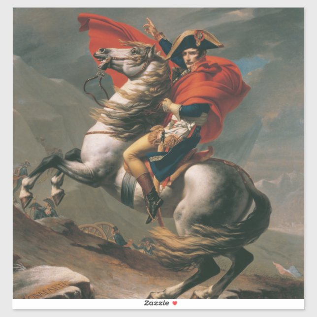 Napoleon with Horse, Battle of St. Bernard Pass Sticker (Sheet)