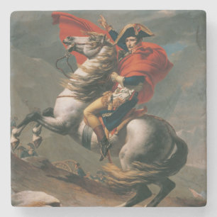 Napoleon with Horse, Battle of St. Bernard Pass Stone Coaster