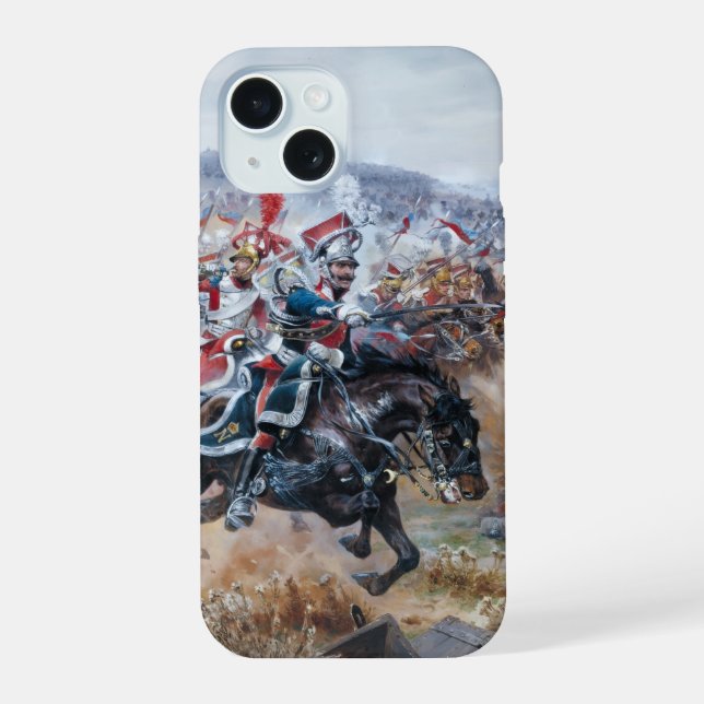 Napoleonic battle scene painting Leipzig  iPhone 15 Case (Back)