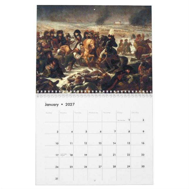Napoleonic Wars Calendar (Jan 2027)