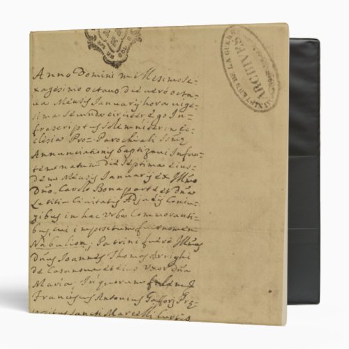 Napoleons Birth Certificate 1769 Binder