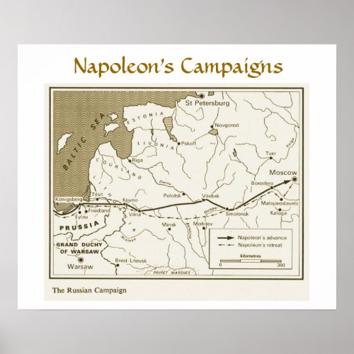 Napoleons Campaigns Russian Campaign Poster