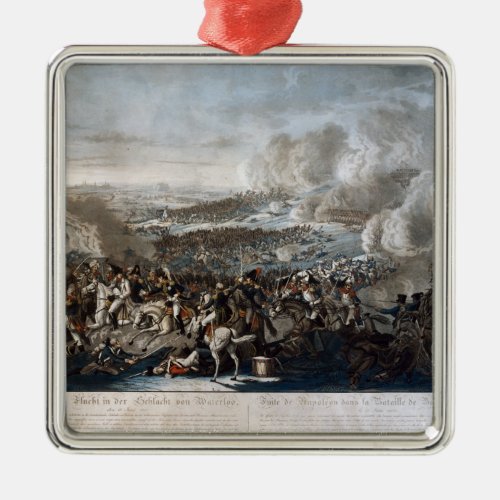 Napoleons flight from the Battle of Waterloo Metal Ornament
