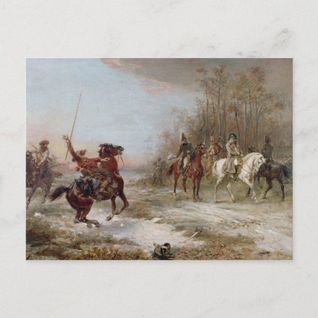 Napoleon's Peril at Brienne-le-Chateau, c.1891 (oi Postcard (Front)