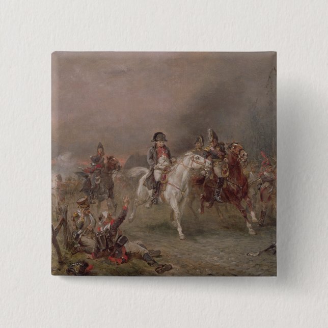 Napoleon's Retreat (oil on canvas) Pinback Button (Front)
