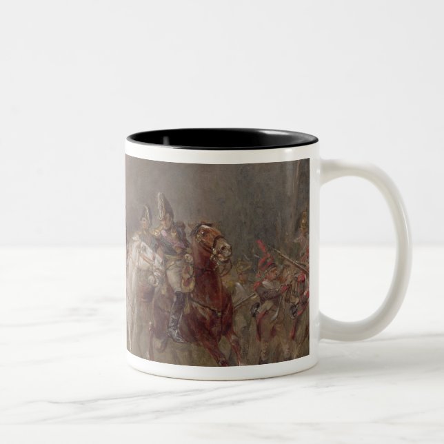 Napoleon's Retreat (oil on canvas) Two-Tone Coffee Mug (Right)